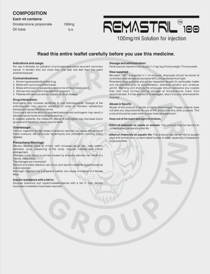 REMASTRIL 100

DROSTANOLONE PROPIONATE 100 MG