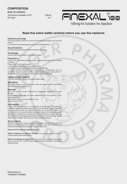 FINEXAL 100

TRENBOLONE ACETATE 100 MG